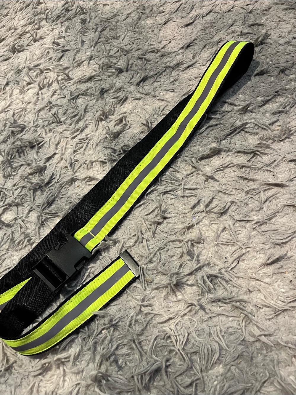 High-Visibility Reflective Safety Belt Strap - Neon Yellow and Gray